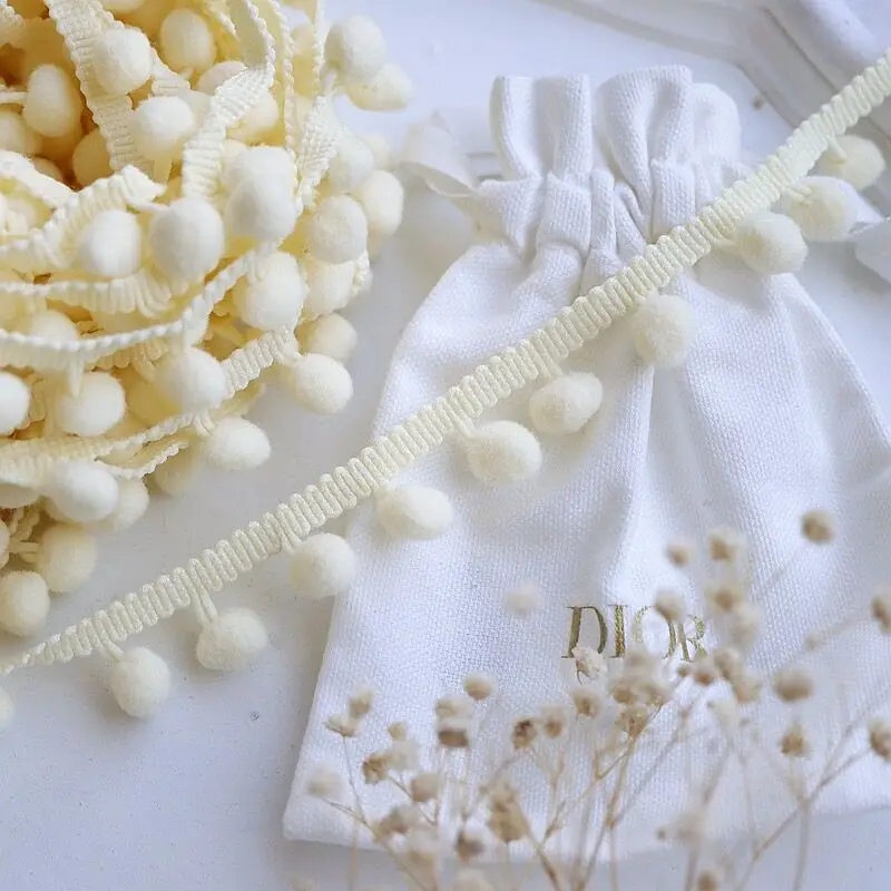5Yards Pom Pom Trim Ball 12mm MINI Pearl Pompom Fringe Ribbon Sewing Lace Handmade DIY Craft Accessories pom pom trim lace ribbon lace sewing supplies lace sewing accessories lace accessories lace garment accessories clothing accessories lace decoration