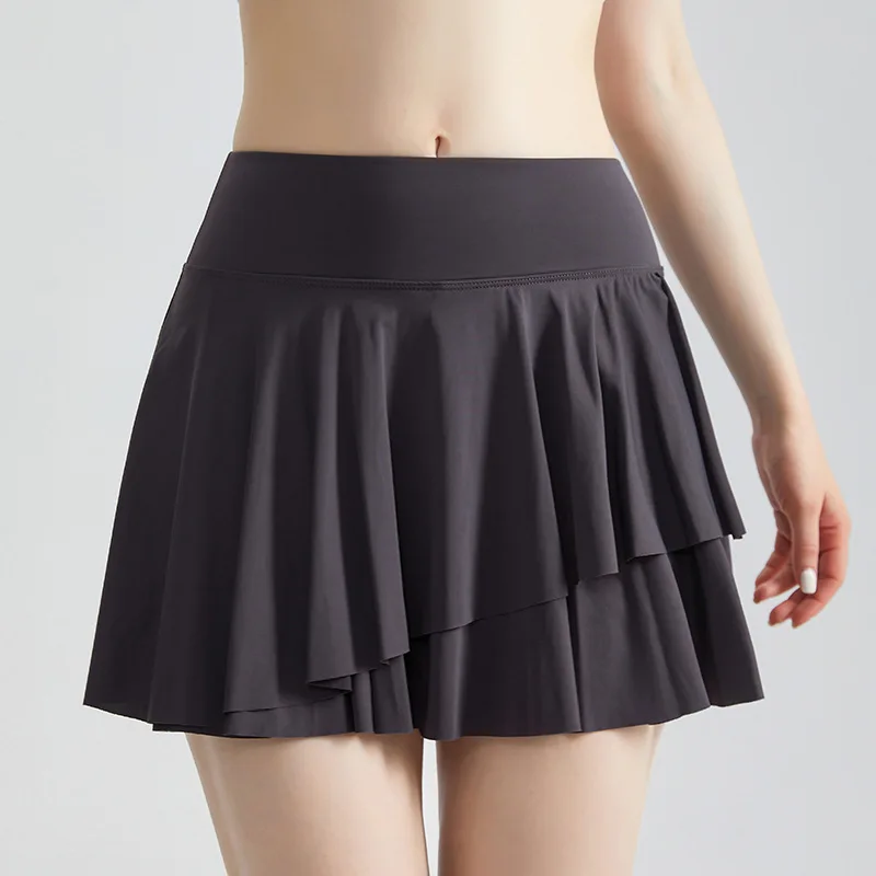 New Yoga Skirts With Pockets Thin And Breathable Running Fitness Tennis Skirt Anti-exposure Sports Short Skirt