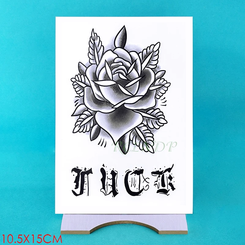 Waterproof Temporary Tattoo Sticker Rose Flower Hand back tatto Art  flash tatoo fake tattoos for women men 2