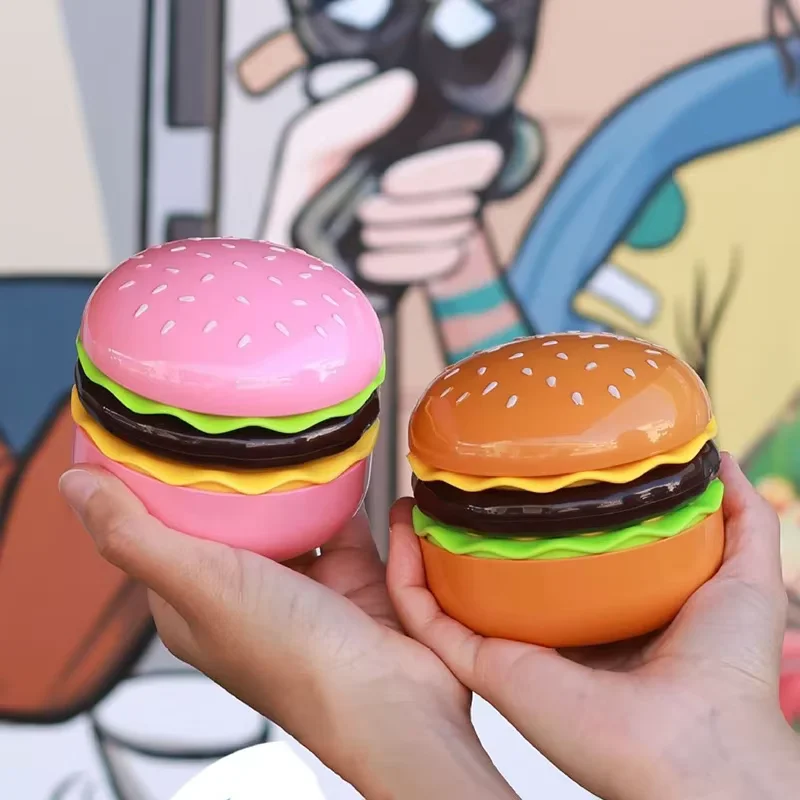 Mini Portable Handheld Fan Type-C Wireless Charging Small Fan Low Noise Cartoon Hamburger Desktop Fan With Hand Mirror! 4