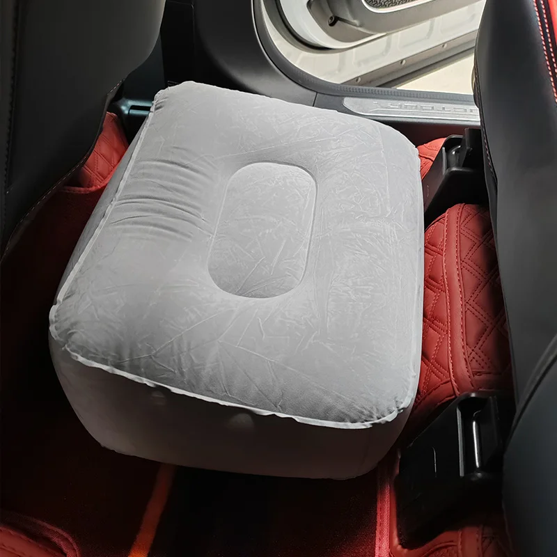 Inflatable Pillow Flocking Material Travel Pad Footstool Car Aircraft Foot Pedal Lumbar Support Two Colour Interior Accessories airplane foot rest car foot rest