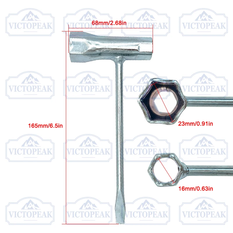 Zündkerzensteckschlüssel 13 mm und 19 mm Edelstahlschlüssel für Kettensäge und Freischneider