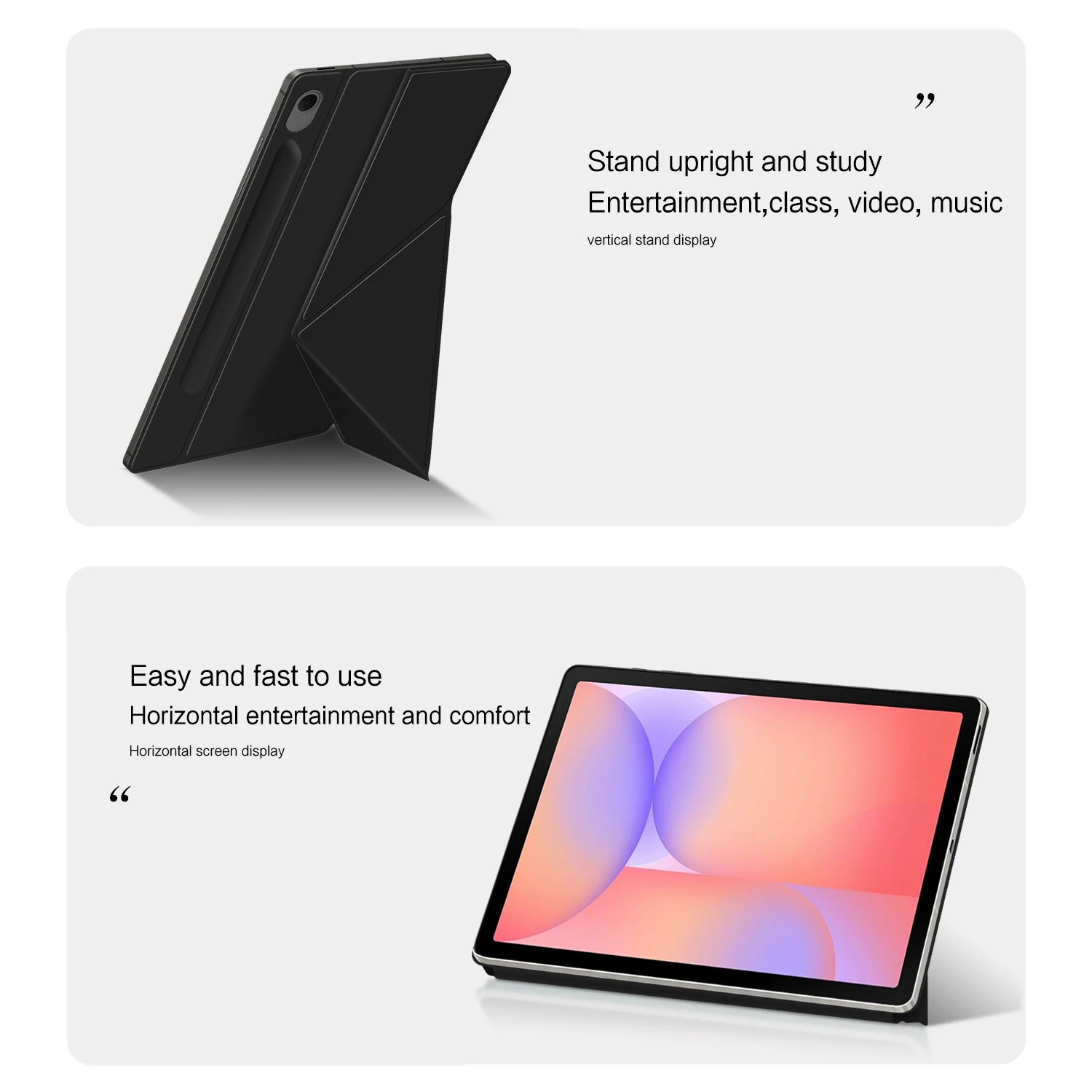 Enhanced Magnetic Tablet Case with Smart Cover - Fits Various Sizes