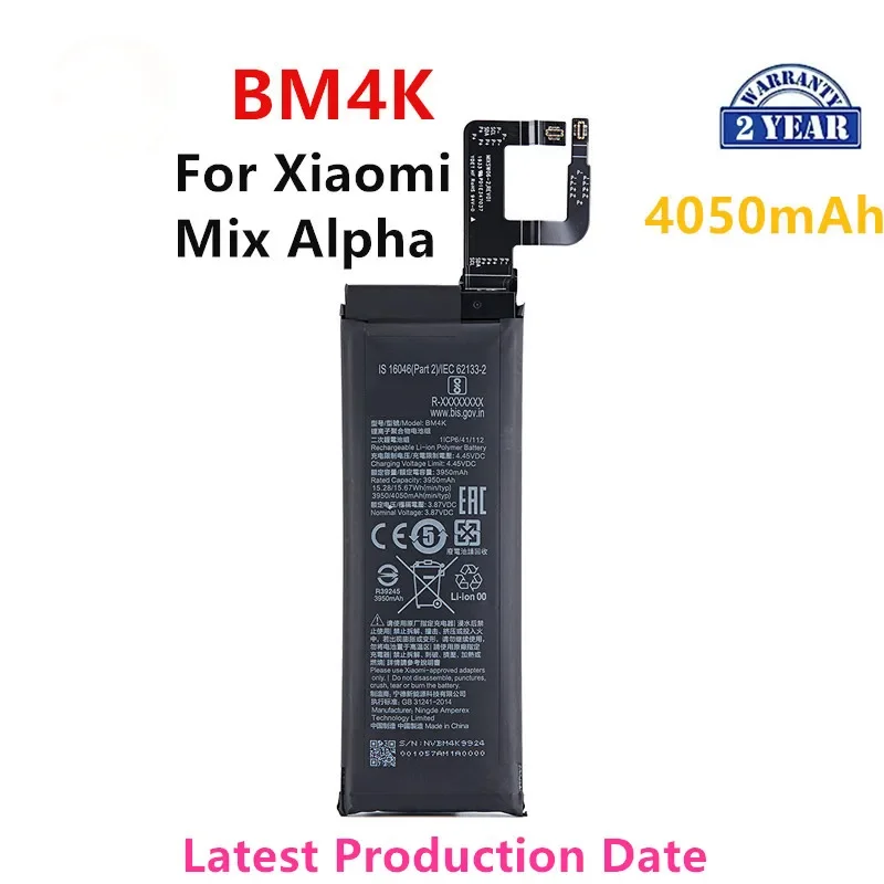 

100% Orginal BM4K 4050mAh Battery For Xiaomi Mix Alpha BM4K High Quality Phone Replacement Batteries