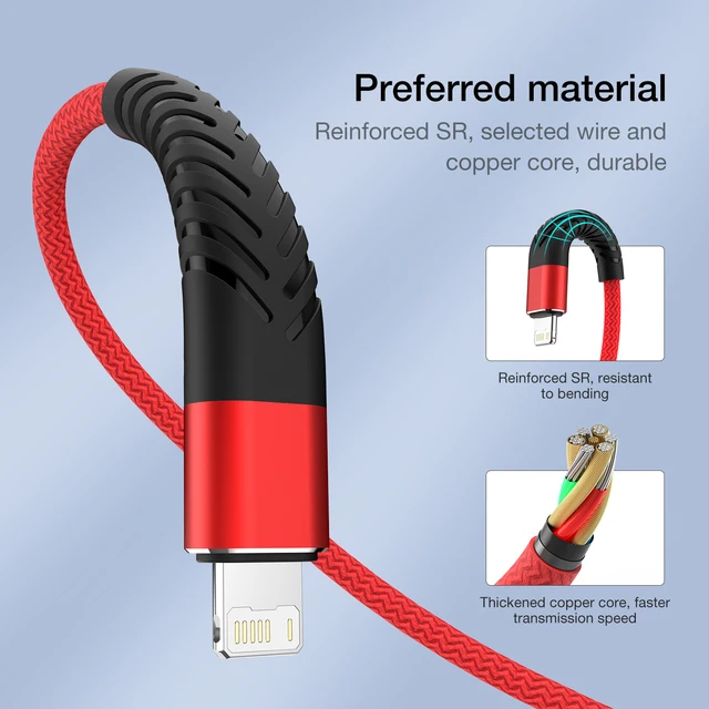아이폰과 아이패드용 필수 고속 충전 USB 케이블