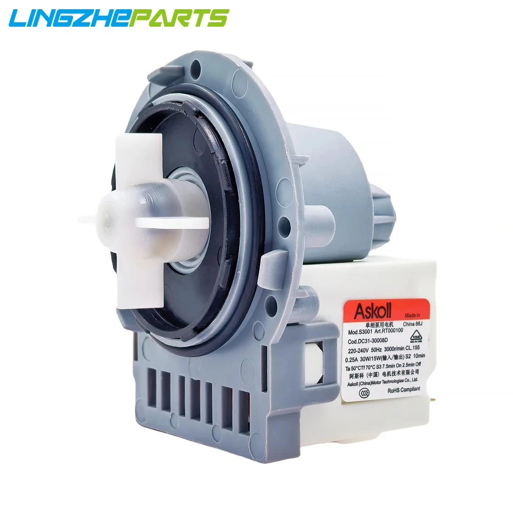 New For Samsung Washing Machine Drain Pump Motor DC31-30008D 220-240V 50Hz 30W/15W 3000r/min Washer Drainage Parts