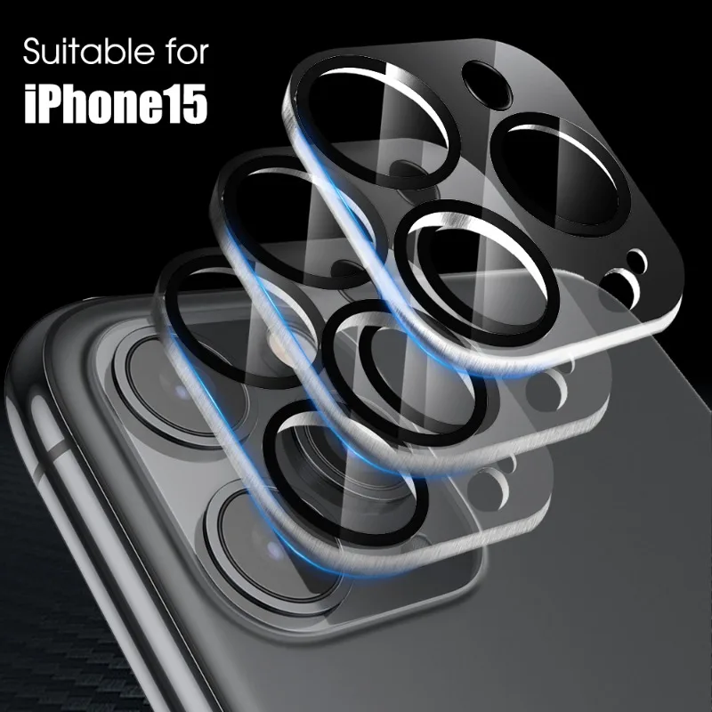 HD Clear Full Coverage Lens Protector for Iphone 15 Plus Pro Max Tempered Glass Anti-scrath Protective Film for Iphone 15 Pro