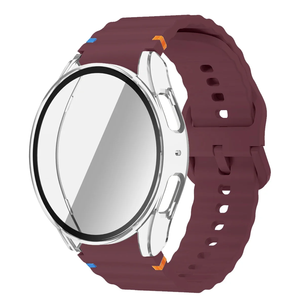 Enhanced Silicone Band and Bumper Case with Tempered Glass Screen Protector