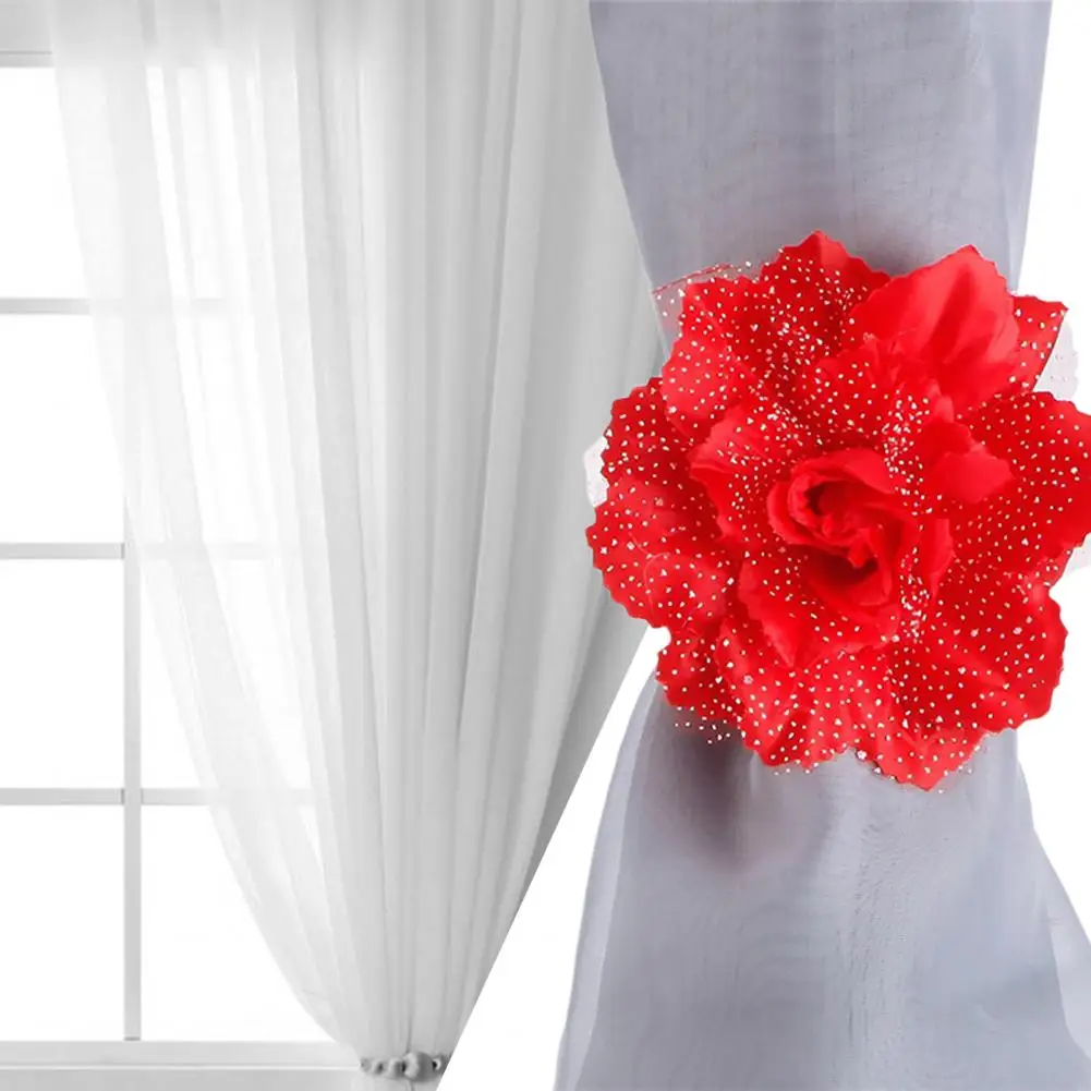 1 Pair Useful Durable Window Curtain Tieback Beautiful Fine Workmanship Flower Shape Curtain Clip Holder Tieback
