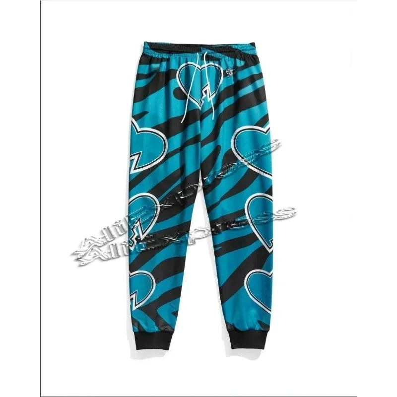 남성용 속건 통기성 스포츠 캐주얼 팬츠 오버사이즈 밴딩 허리 셰온 마이클스 스타일 패션 데일리 브로큰 하트 디자인