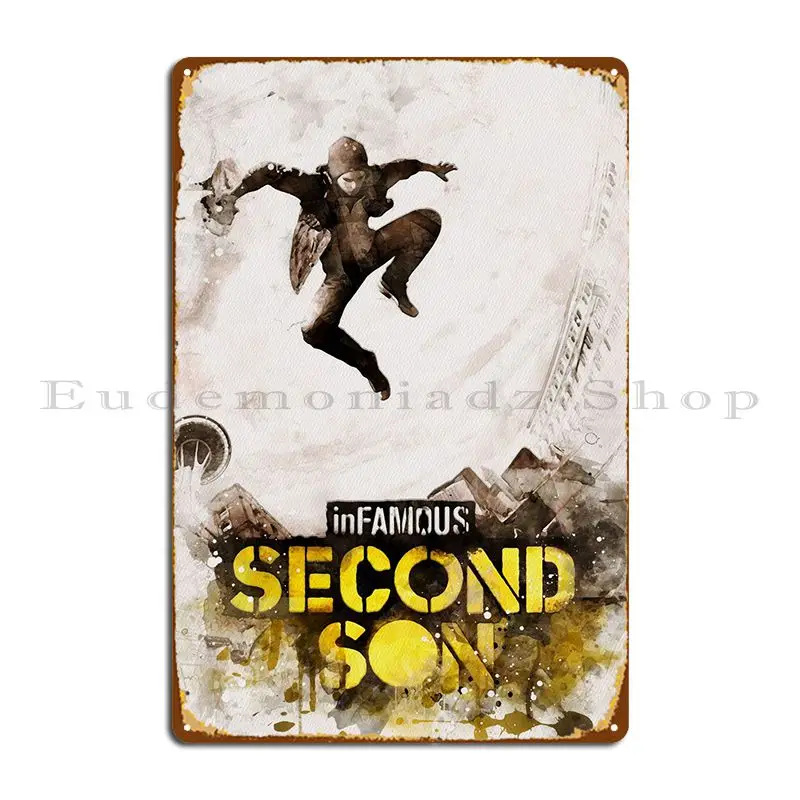 Infamous Second Son Metal Platform Poster Pub Garage Wall Murale Print Wall Murale Tin Sign Poster