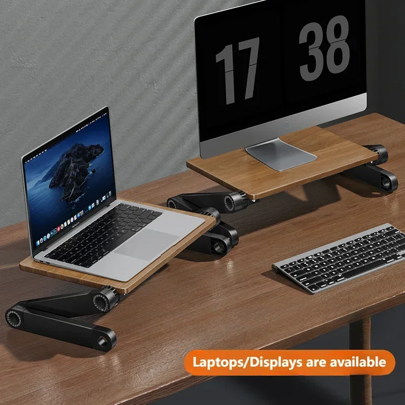 Oatsbasf-madeira Maciça Macbook Laptop Stand Ângulo de Altura Ajustável Suporte do Projetor Portátil Suporte de Mesa Vertical - Imagem 5