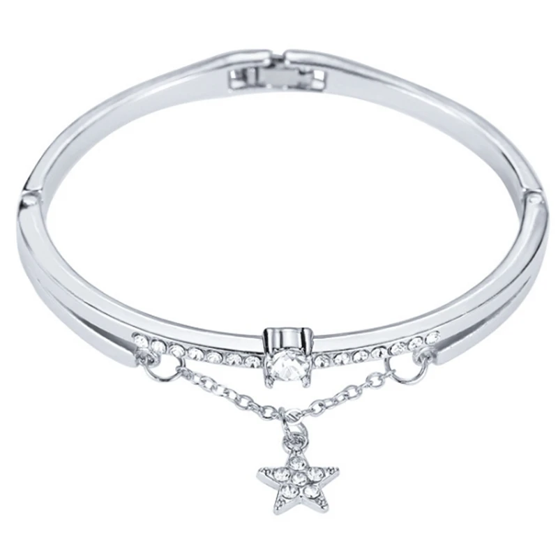 

Korean Version Of The New Bracelet Five-Pointed Star Diamond Metal Women's Bracelet Literary Students Bracelet Jewelry