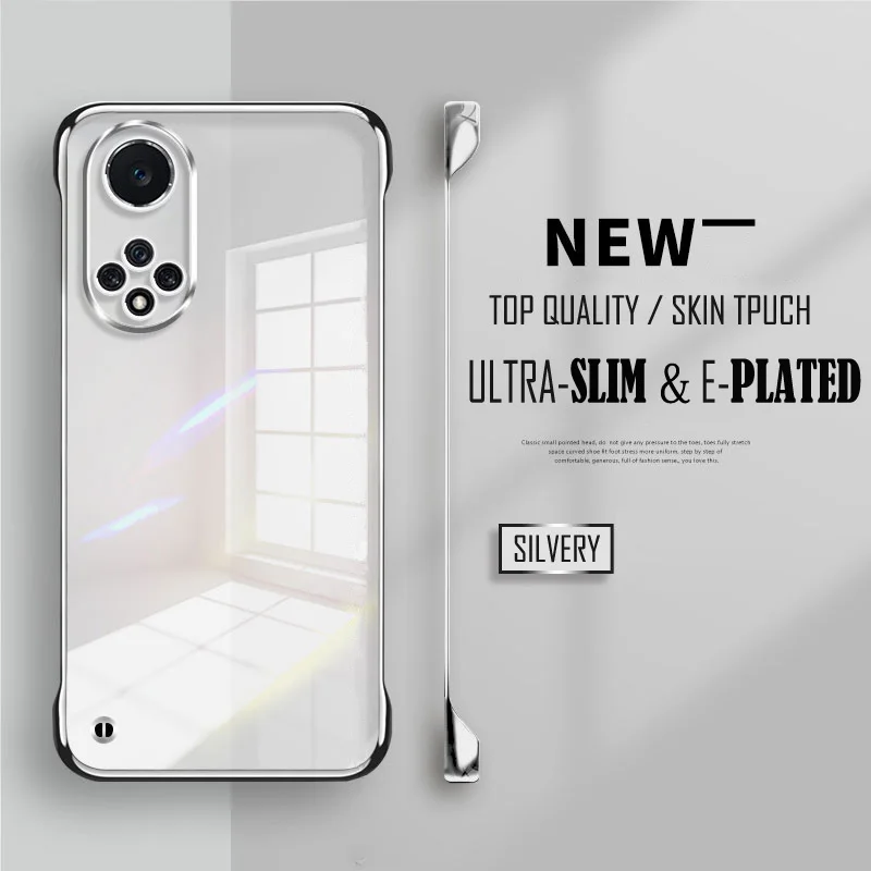 Luxury Plating Transparent Frameless Ultra Thin Case with Clear Hard Lens Protection
