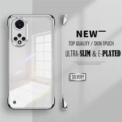 Luxury Plating Transparent Frameless Ultra Thin Case with Clear Hard Lens Protection for Nova 9 (Silvery)