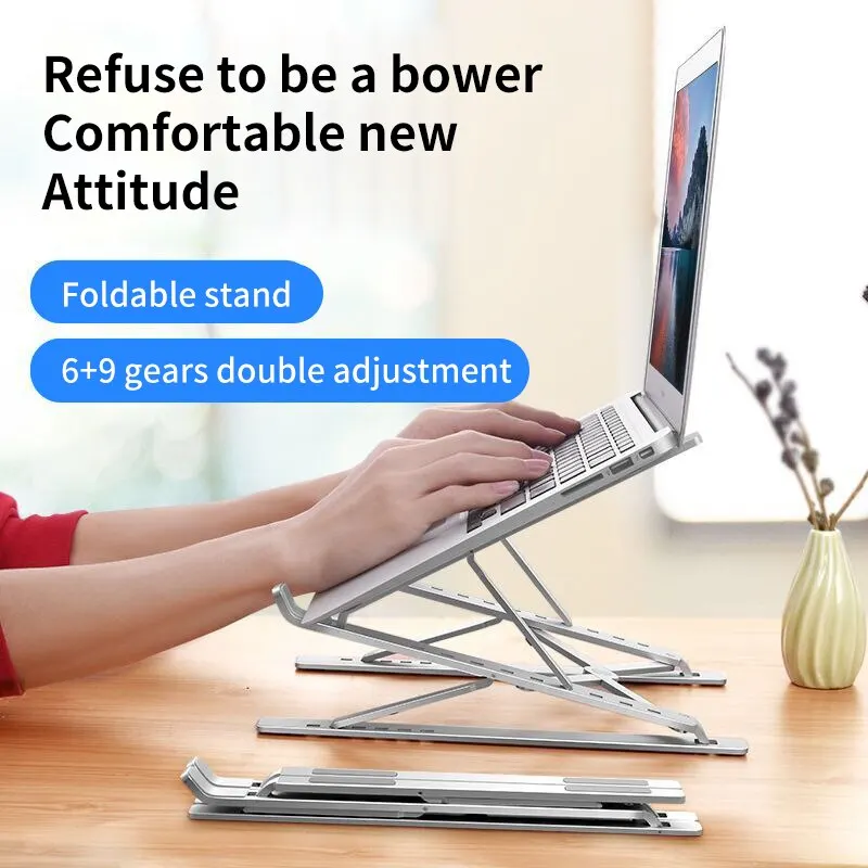 Macbook용 노트북 스탠드 접이식 조절식 알루미늄 컴퓨터 태블릿 스탠드 노트북 테이블 노트북 홀더 열 방출 가능