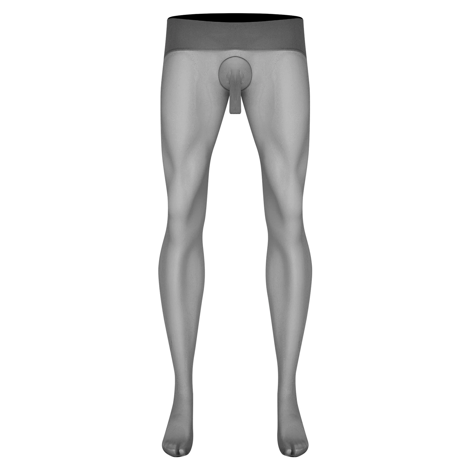 Mens See-through Stockings Ultra-thin Stretchy Pantyhose Stockings High Waist Seamless Leggings for Nightwear Dance Wear