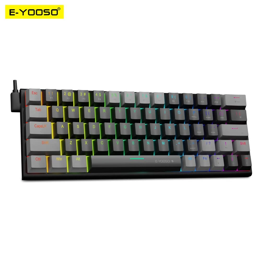 Rusteloosheid Subsidie Uitvoeren E YOOSO Z11 Rgb Usb 60% Mini Mechanische Gaming Toetsenbord Blauw Rood  Schakelaar 61 Toetsen Bedrade Afneembare Kabel, draagbare Voor Reizen  Pc|Toetsenborden| - AliExpress