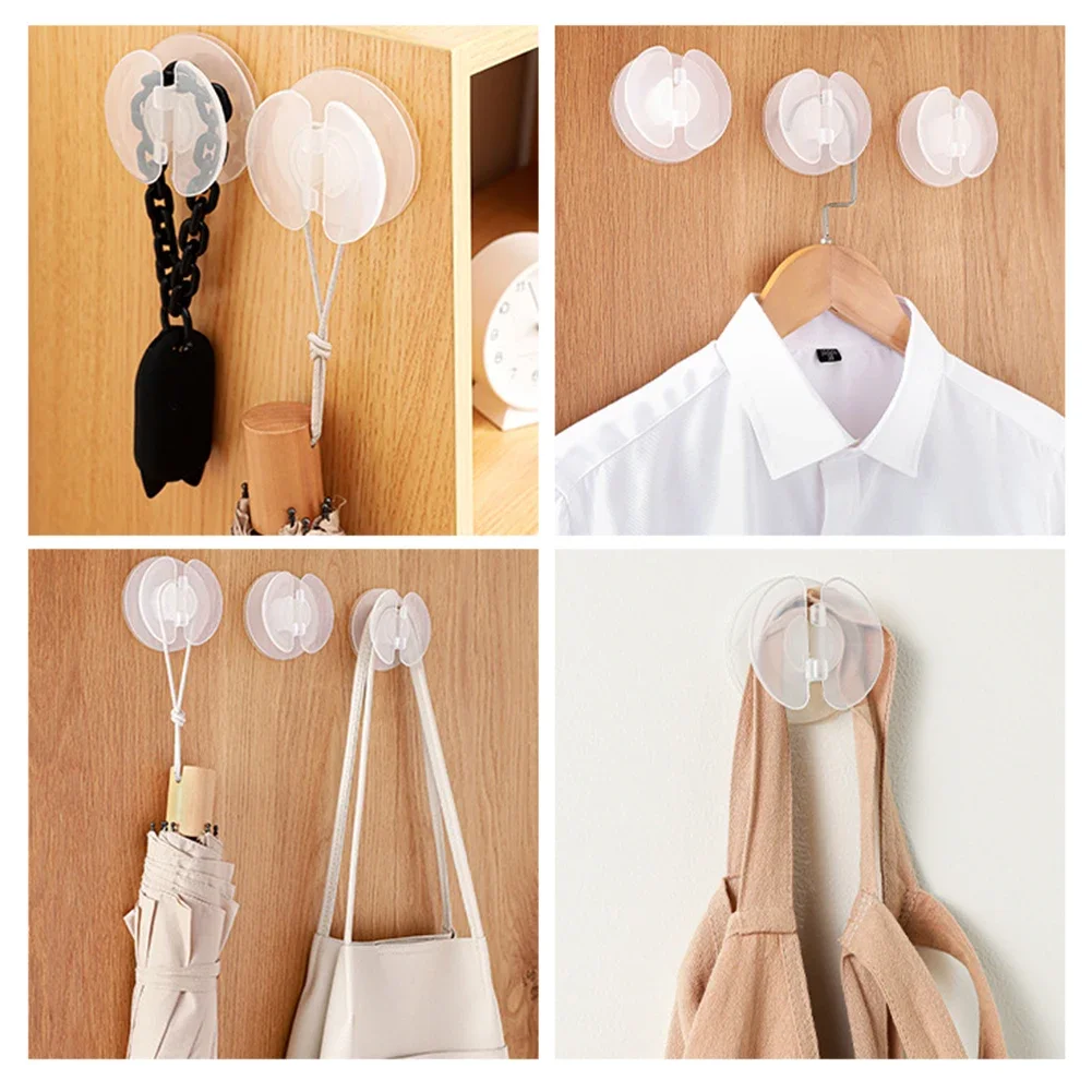 1PC-6PCS Unch-Free Transparent Storage Rack Multipurpose Self-Adhesive Data Cable Hook For Living Room Kitchen Accessories