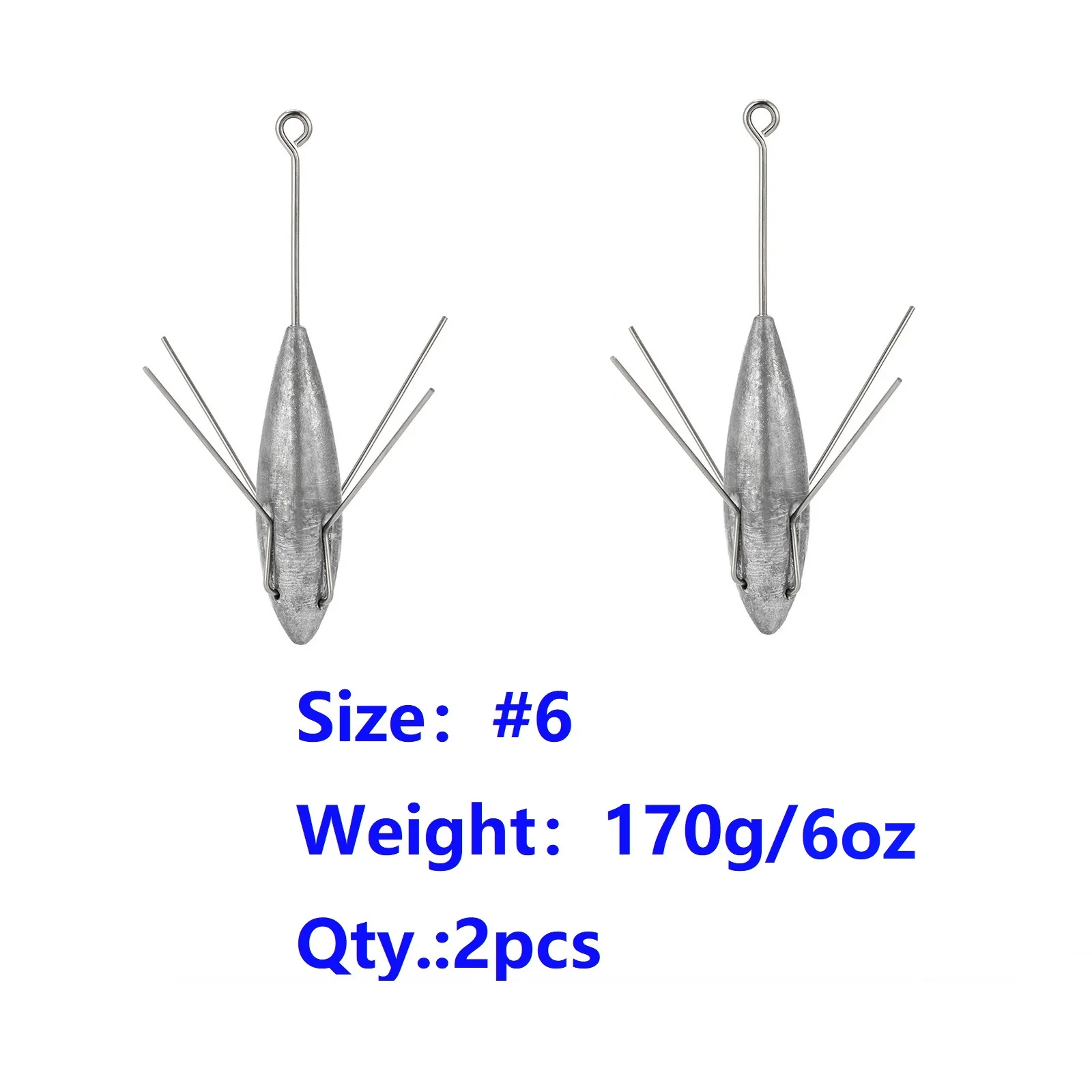 2PCS Sputnik Sinker Weight Lead Spider Long Tail Surf Fishing Saltwater  3oz-6oz