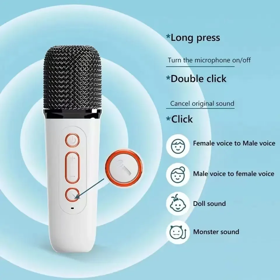 Y1 Home Karaoke Mini Bluetooth Speaker Wireless Portable with Microphone for Home Outdoor