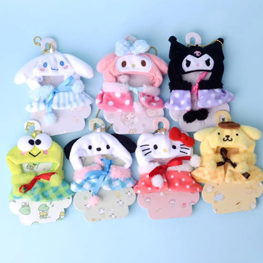 

Anime Kawaii Cute Sanrioed Cape Headgear Clothes Kuromi Mymelody Plush Doll Suit Pendant Fashion Plush Toys Kids Christmas Gift