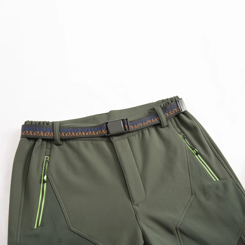JNLN Men's Thermal Pants Winter Thick Fleece Waterproof Pants Outdoor Trekking Hiking Climbing Skiing Soft Shell Rain Trousers