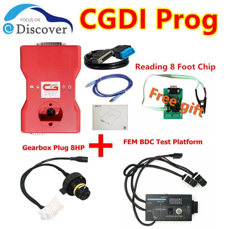 

CGDI Prog For BMW MSV80 FEM/EDC Auto Key Programmer+Diagnosis Tool+IMMO Security 3 IN 1 Function Free 8 Foot Clip