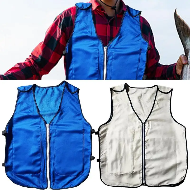 

Summer Cooling Vest Breathable Cooling Safety Vest Clothes Heatstroke Prevention Evaporative Ice Cooling Vest With 4 Ice Packs