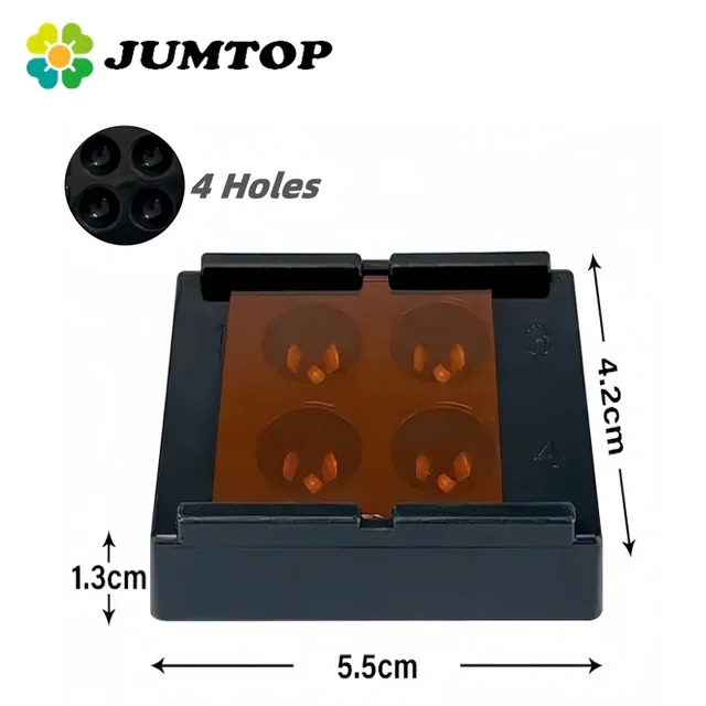 JUMTOP 4 Slot Dental Resin Shade Light Box Veneer Storage Box Teeth Whitening Strip Treatment Light-proof Case