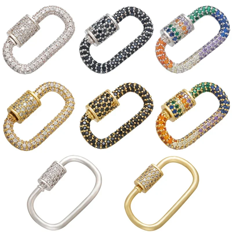 Pavé-Zirkonia 18K vergoldeter Karabinerverschluss DIY Schmuckzubehör für handgefertigte Halsketten- und Armbandkomponenten Schraubverschluss: VK106