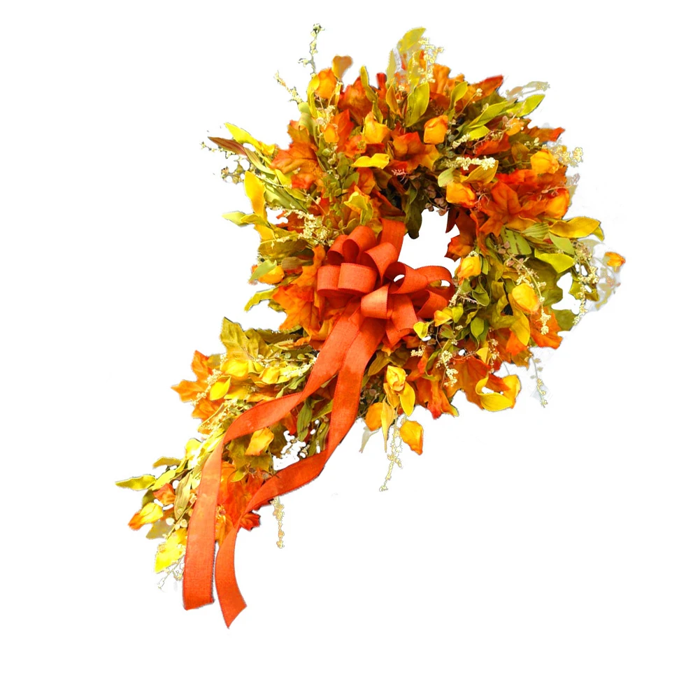 Autumn Maple Leaf Wreath for Home Decor and Thanksgiving