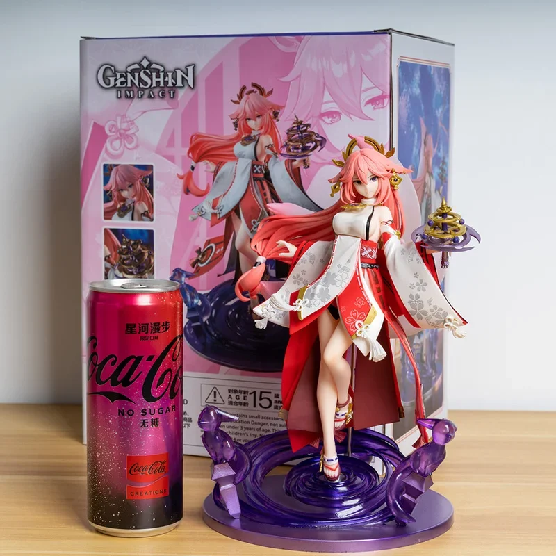 

New Genshin Impact Yae Miko Figure Anime Yae Miko Girl Sexy Action Figurine Removable Clothing Collectible Model Doll Toys