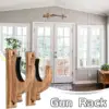 Wall-Mounted Shotgun Storage Display Rack Wooden Toy Sturdy Solid Wood Organizer Wall Home Gun Bow and Arrow Hanger Two Pack 1
