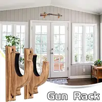 Wall-Mounted Shotgun Storage Display Rack Wooden Toy Sturdy Solid Wood Organizer Wall Home Gun Bow and Arrow Hanger Two Pack 1