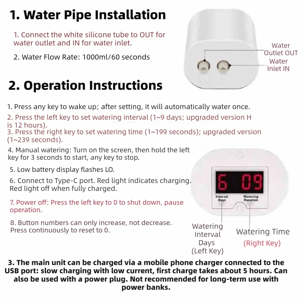 Macchina per Irrigazione Automatica, Dispositivo di Irrigazione a Goccia Multi-Testa Regolabile, Timer Intelligente per Auto-Irrigazione - immagine 5