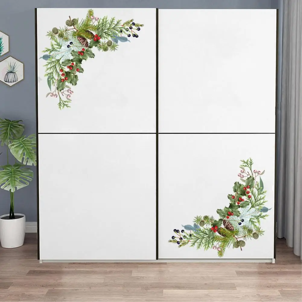 Stylish Toilet Decal Bathroom Toilet Sticker Festive Christmas Lid Stickers Adorable Cartoon Pine Cone Tree for Home