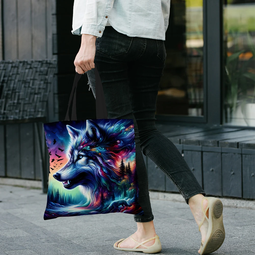 Linen Large Capacity Tote Bag for Shopping and Storage