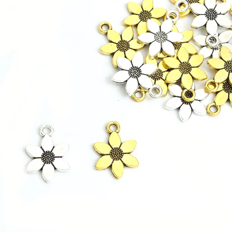 Alloy Flower Daisy Charms For Jewelry Making Diy Earrings - Temu