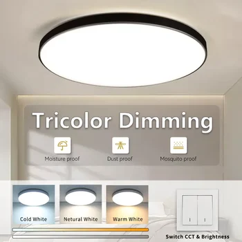 밝기 조절이 가능한 초박형 LED 천장 조명, 거실용 LED 천장 조명, 3 색, 18W, 30W, 40W, 220V, 110V