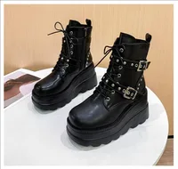 New Women Comfortable Ankle Boots Autumn Winter Round Toe Lace Up Shoes Women Outdoor Anti-slip Platform Boots Zapatos De Mujer - Image 6