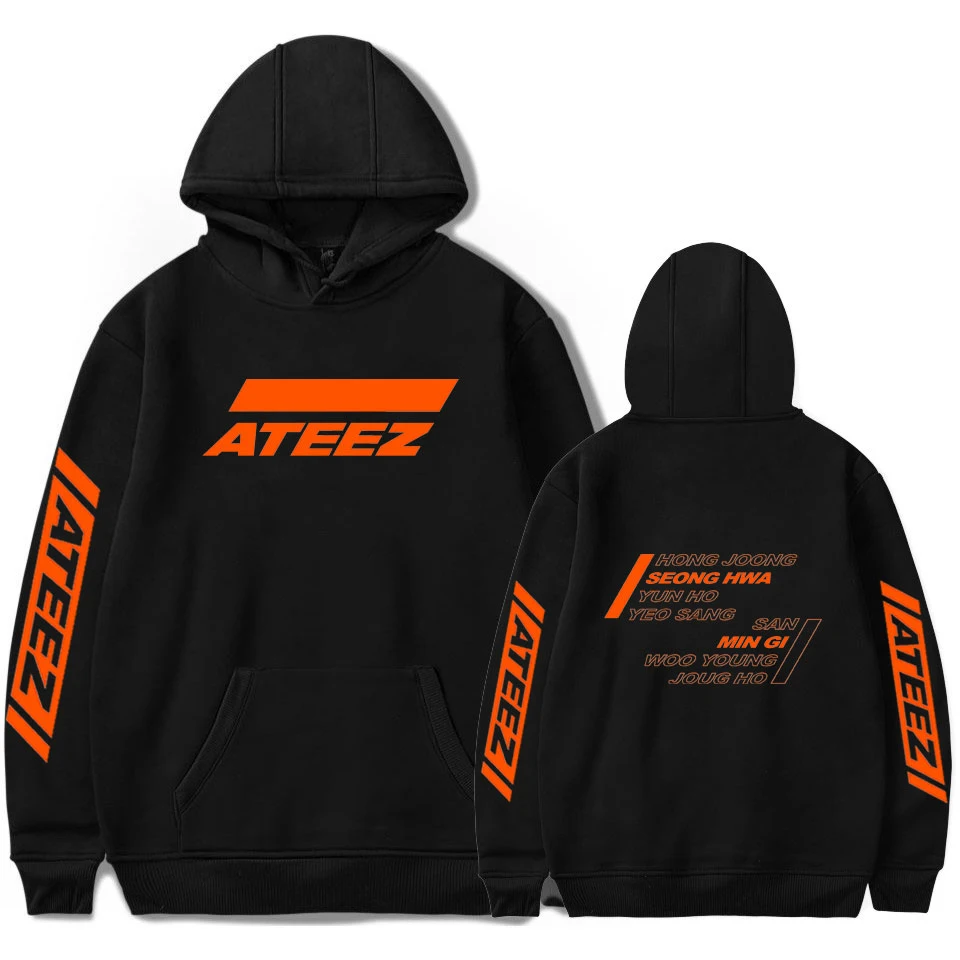 

nova aikooki ateez hoodies das mulheres dos homens sweatshirts moda harajuku com capuz moletom com impressão ateez hoodie