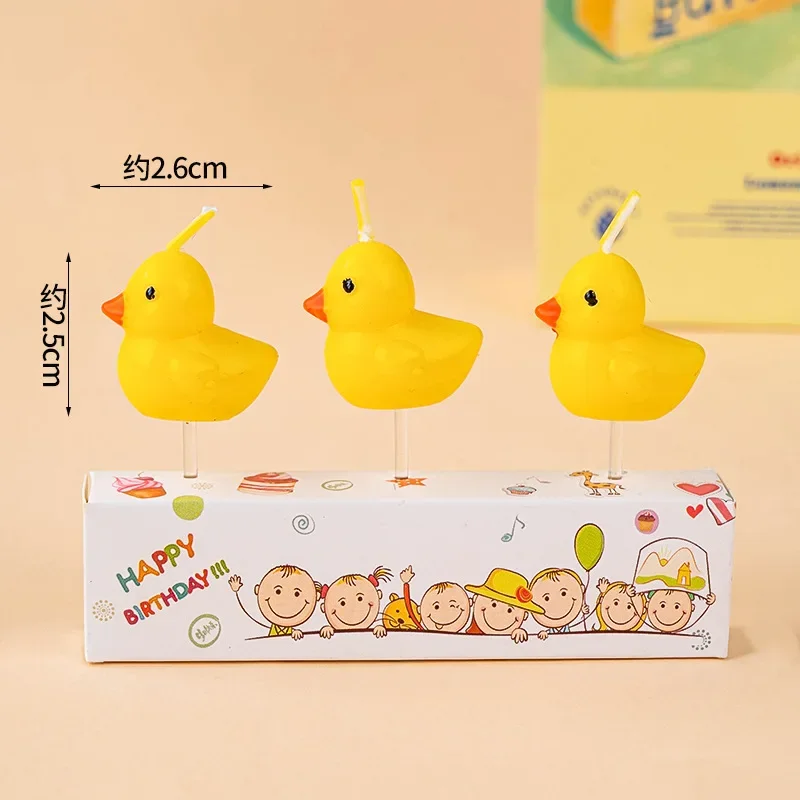 3pcs Animal Duck Shaped Birthday Candle Children's Personalized Cake Decoration Birthday Candle Creative Process Simulation