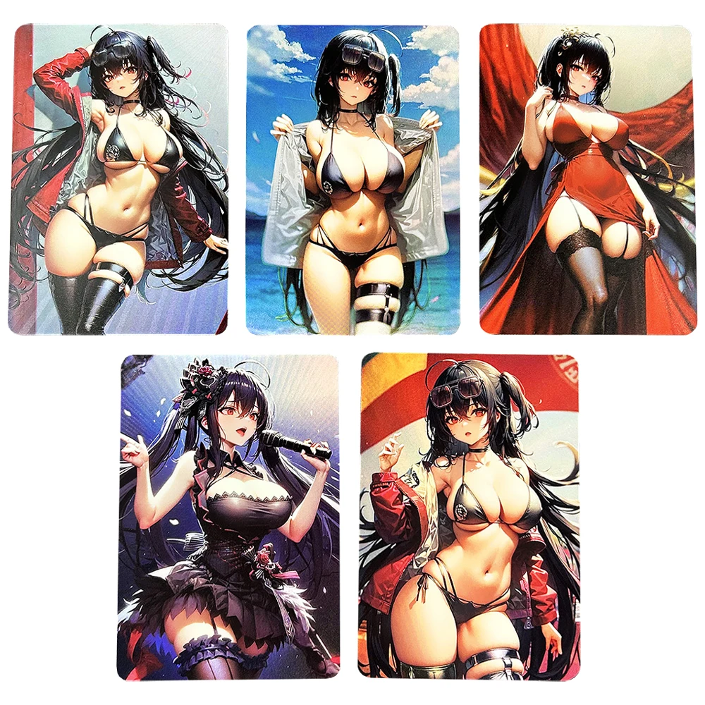 

5Pcs/set Azur Lane IJN Taiho Series Refractive Flash Cards ACG Kawaii Classic Anime Game Collection Cards Gift Toys