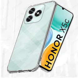 Shockproof Transparent Silicone Armor Phone Case for Honor X5c Plus (Transparent)