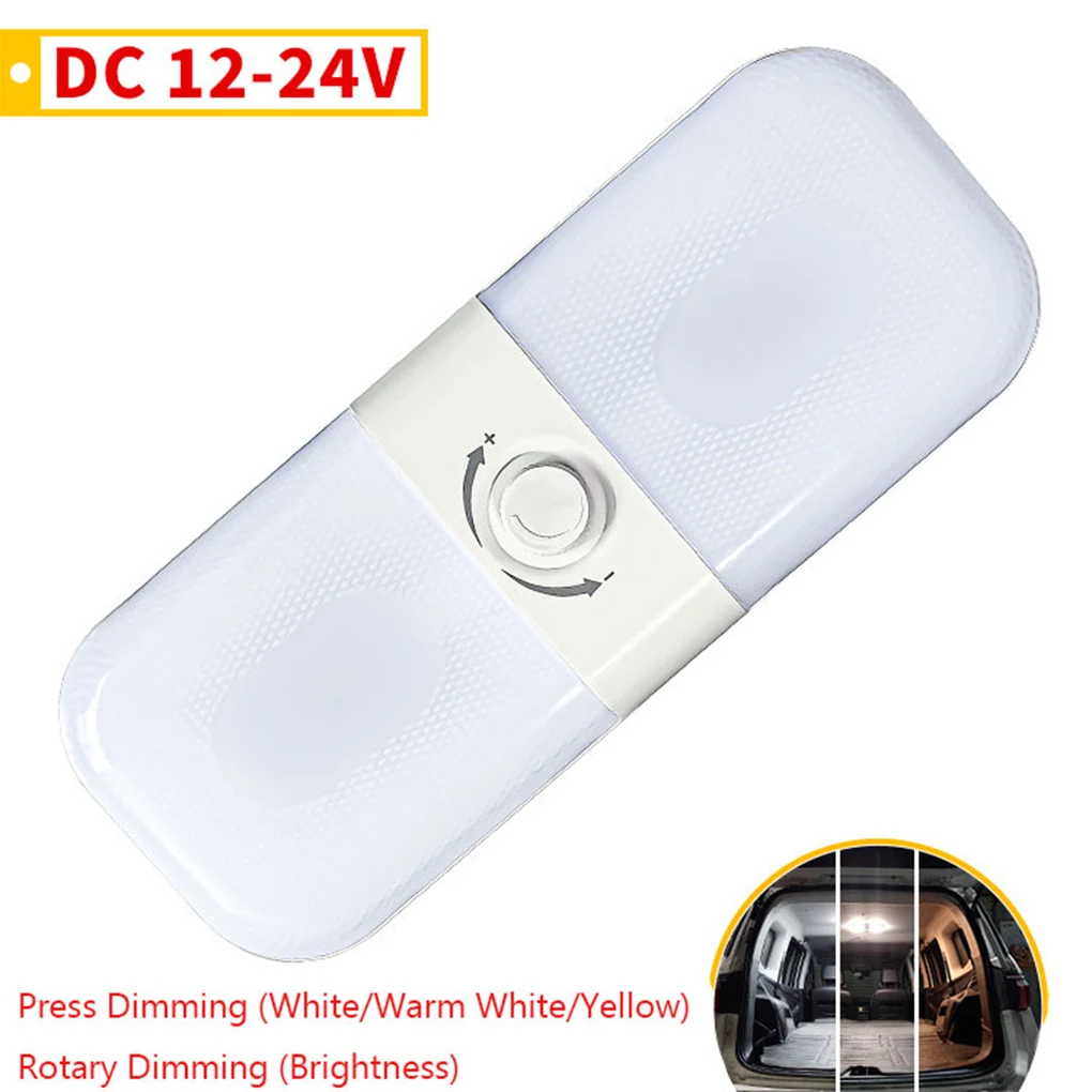 

12-24V RV Light 3 Colors Stepless Dimmable Brightness Auto Lamp Trailer Lighting Tool Replacement Part Accessory