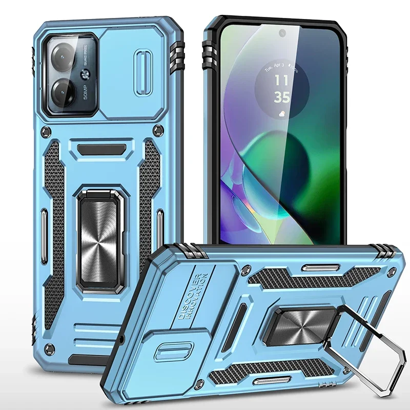 Ultimate Armor Shockproof Phone Case with Slide Window and Metal Holder
