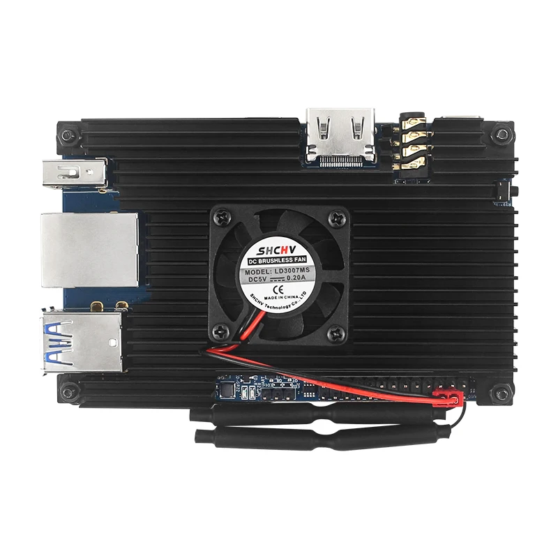 Orange Pi 5 Aluminum Alloy Case Active & Passive Metal Cooling Enclouse with Fan