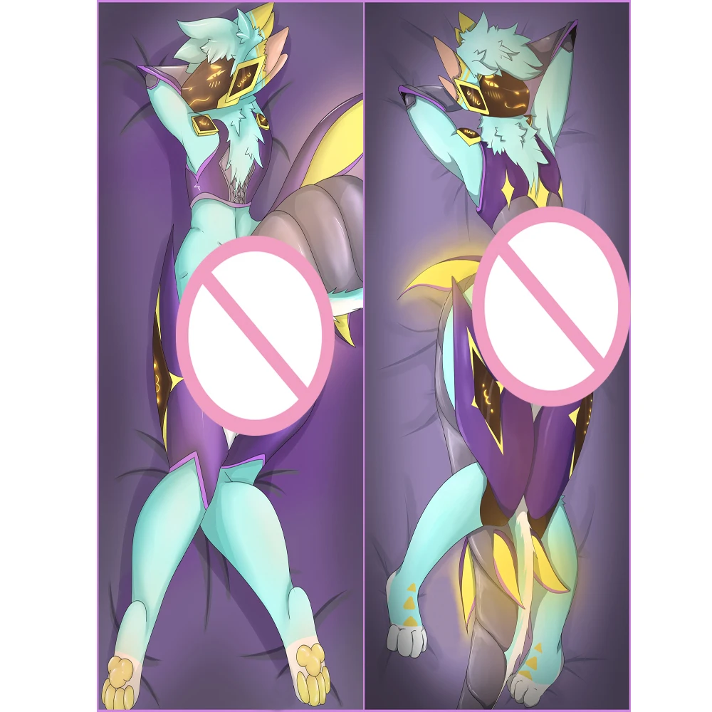 

DIY Customized Fluffy Furry Protogen Anthro Orcus Anime Dakimakura Pillowcase Hugging Body Pillow Cover Case Double-sided Print