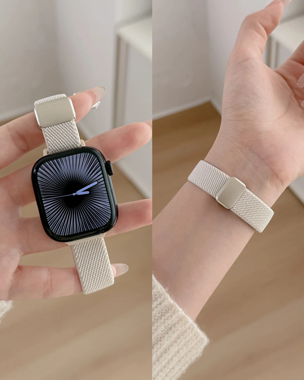 Elegant Magnetic Elastic Nylon Strap for Women - Premium Watch Band Replacement